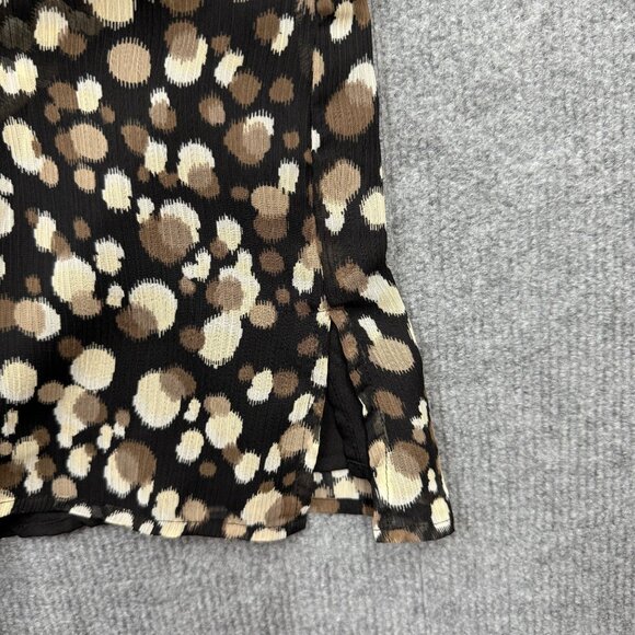 Jaclyn Smith Gemstone Neckline Animal Polka Dot Print Chiffon Tunic Top Size XL - Picture 4 of 11